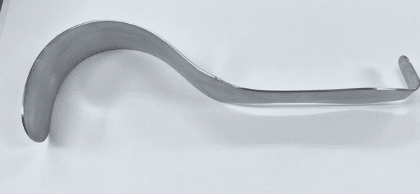 A Deaver retractor with a standard handle on a white surface.