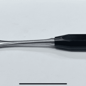 A FEMORAL HEAD DISLOCATION LEVER, MUELLER TYPE with a black handle on a white surface.