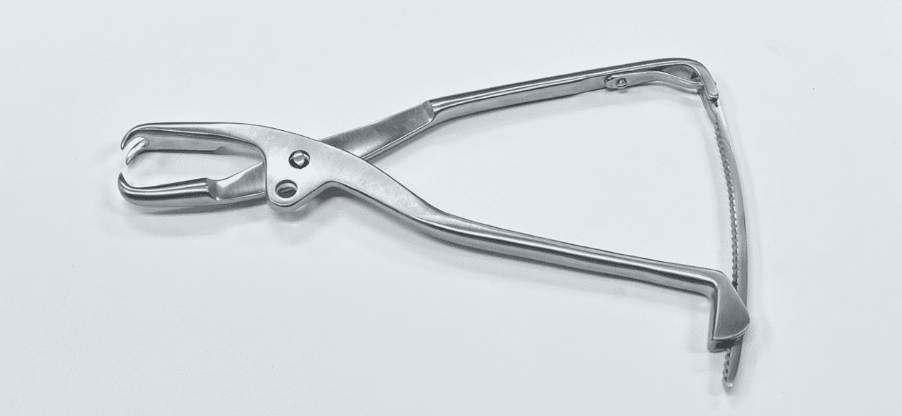 An image of Bishop Bone Holding Forceps on a white background.