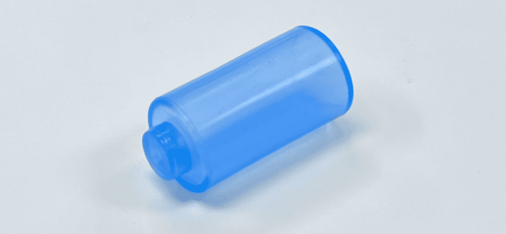A SILICONE BULB-BLUE on a white surface.