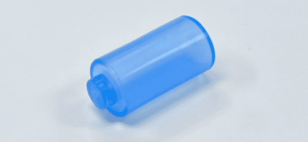 A SILICONE BULB-BLUE on a white surface.