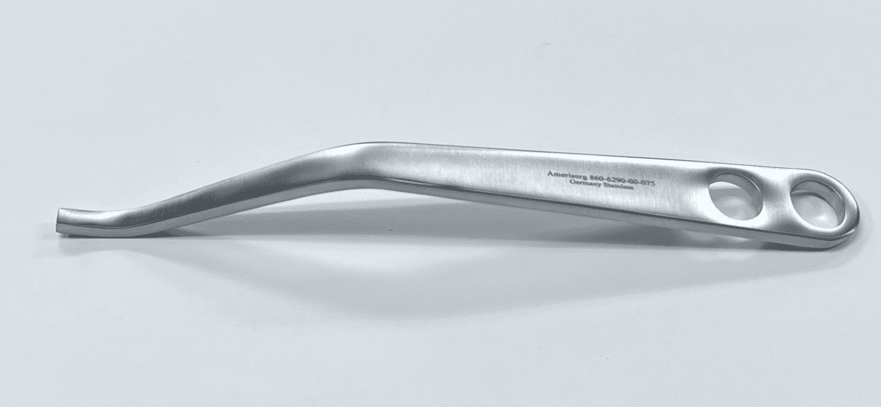 A KNEE RETRACTOR, 45d handle on a white surface.