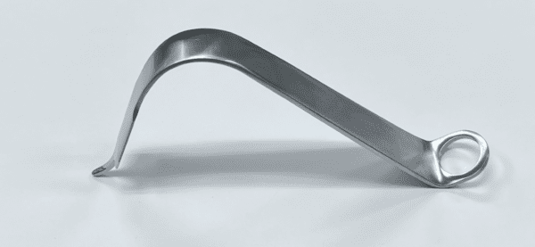 A MIS KNEE SMALL HOHMANN RETRACTOR handle on a white surface.