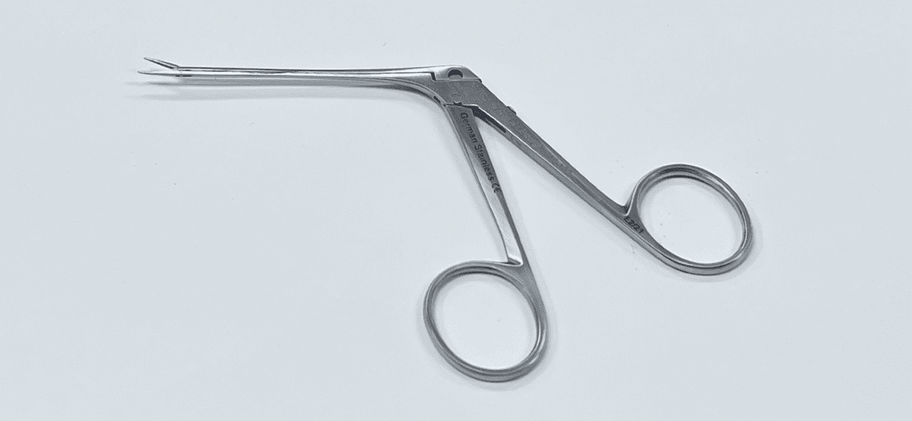 Bellucci Ear Forceps on a White Background