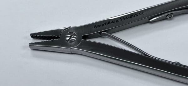 A pair of SCREW REMOVAL PLIERS, NARROW on a white surface.