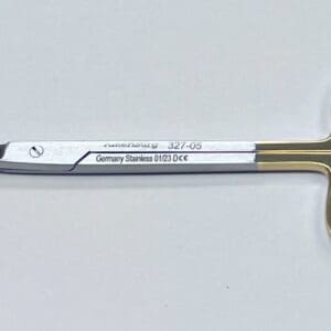 A pair of TC IRIS SCISSORS with a gold handle.
