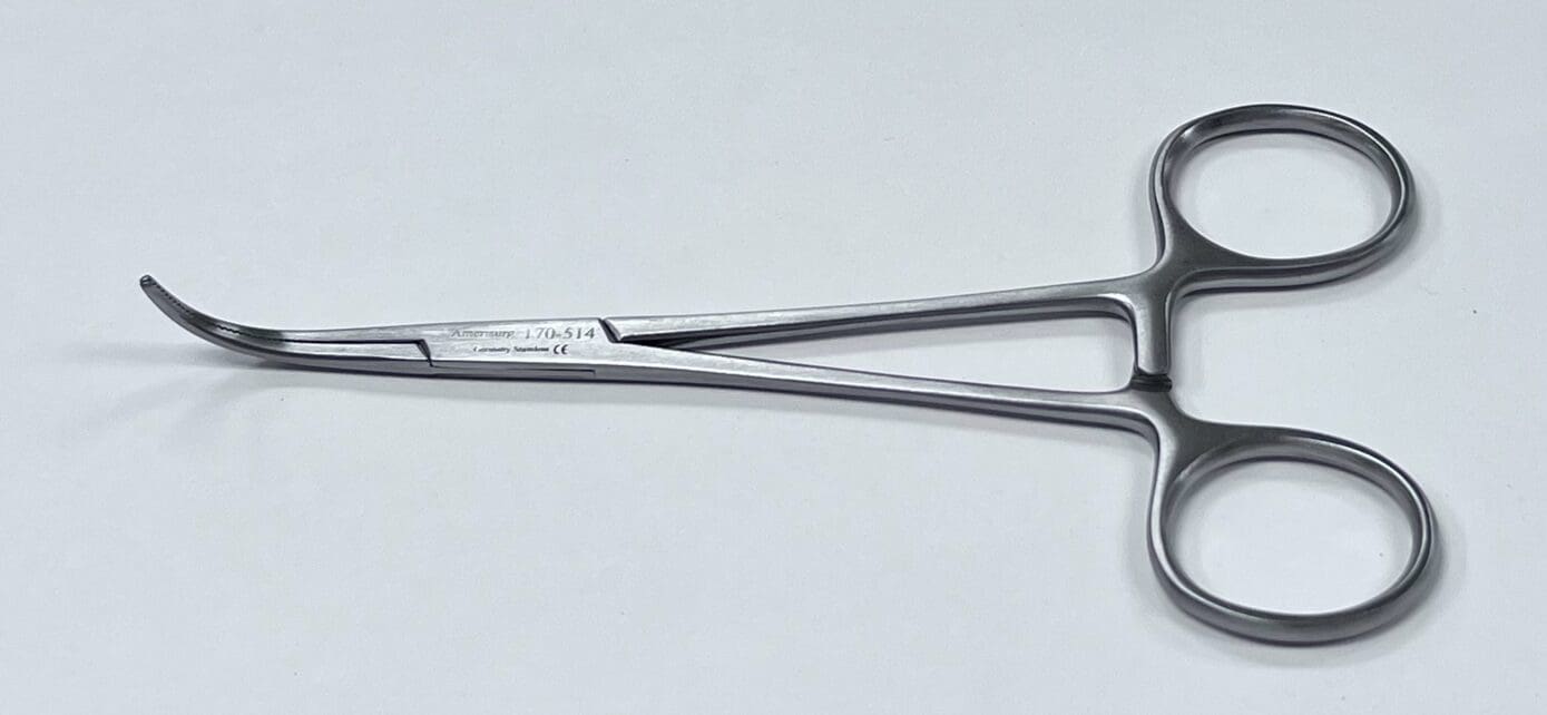 Adson Baby Hemostatic Forcep on a White Background