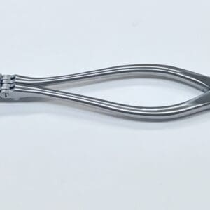 A metal pliers on a white surface.