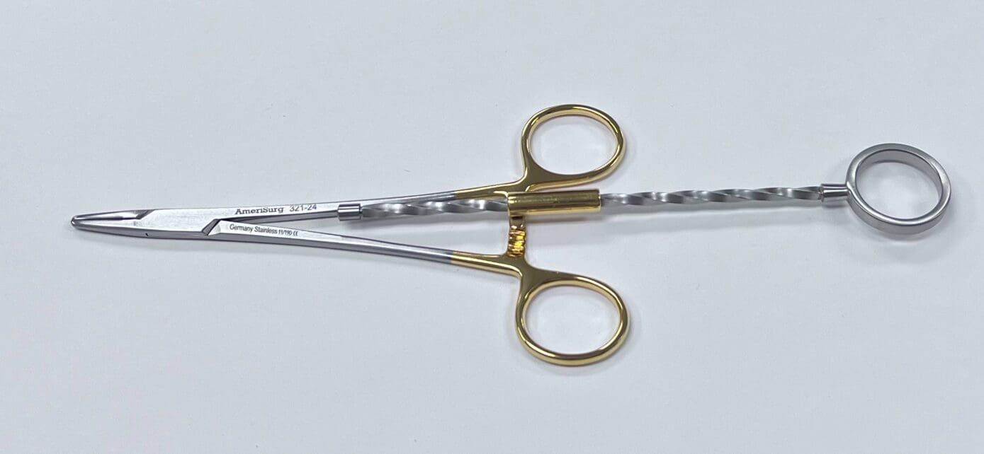 A pair of scissors with a twisty twist.