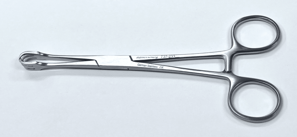 A pair of LAHEY TRACTION FORCEP on a white surface.