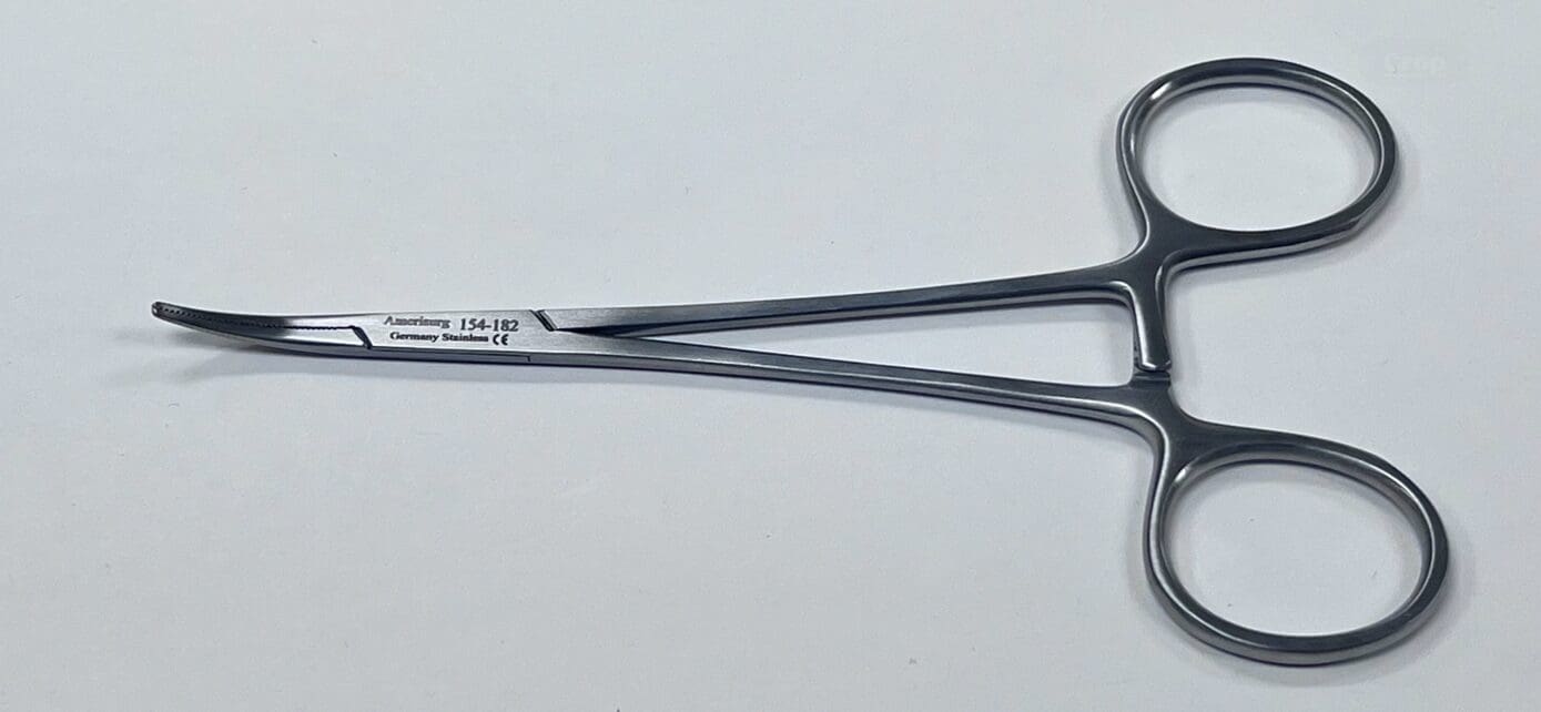 ODM Micro Mosquito Hemostat Forceps - Curved, Fine Point, 5" - Surgical Grade, Locking